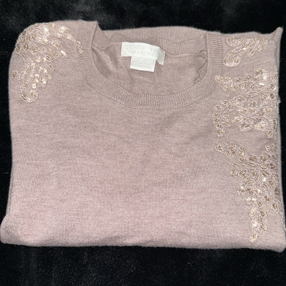 Jenny Yoo sequence embellished 3/4 sleeve sweater - Picture 9 of 9